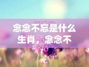 念念不忘的生肖情缘,深情如海,缘分难解