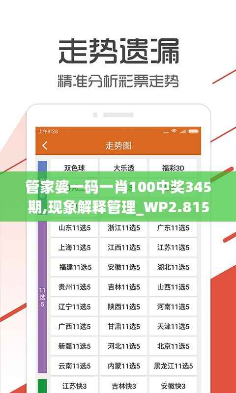 管家婆一码一肖100中奖345期,现象解释管理_WP2.815
