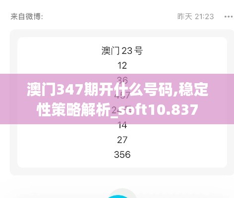 澳门347期开什么号码,稳定性策略解析_soft10.837
