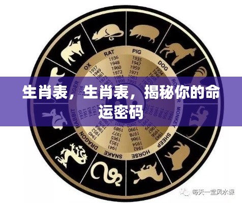 揭秘生肖表与命运密码的关联