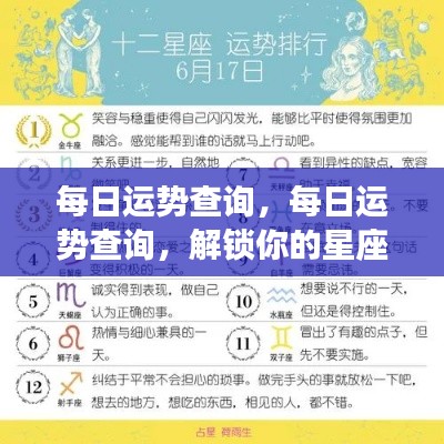 每日星座运势查询,解锁星座秘密,开启美好未来之旅