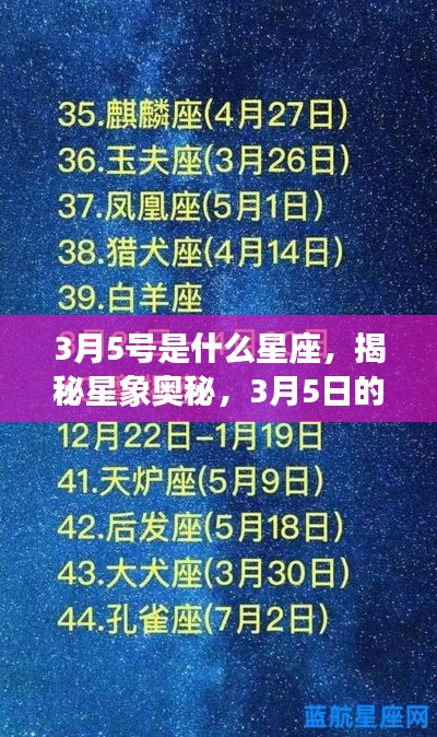 揭秘星象奥秘,3月5日的星座运势解析及星座特点探索