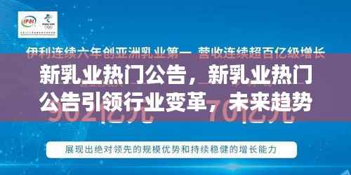 新乳业热门公告引领行业变革,未来趋势展望与影响分析