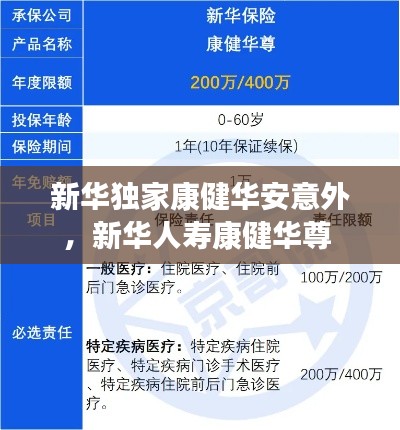新华独家康健华安意外,新华人寿康健华尊