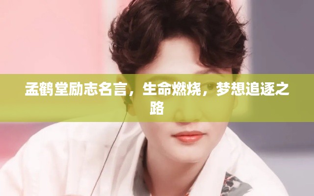 孟鹤堂励志名言,生命燃烧,梦想追逐之路