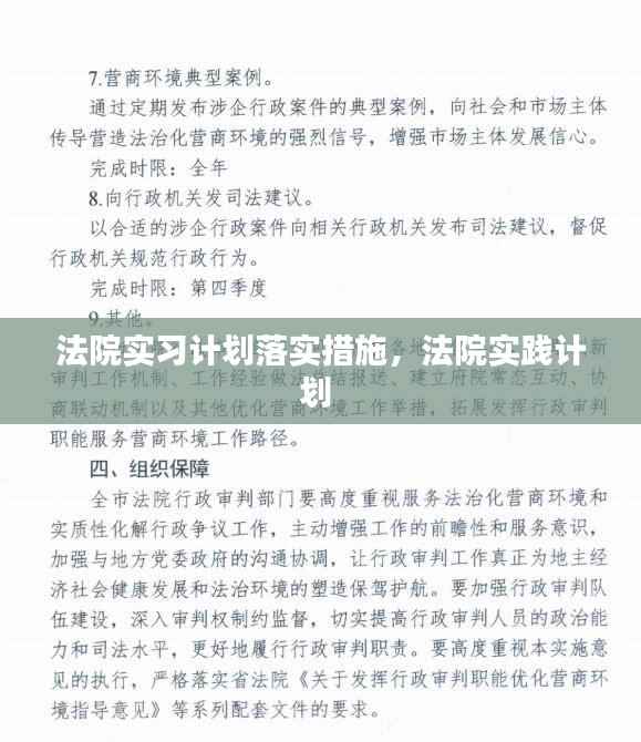 法院实习计划落实措施，法院实践计划 