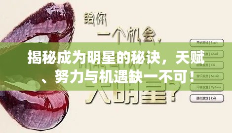 揭秘成为明星的秘诀，天赋、努力与机遇缺一不可！